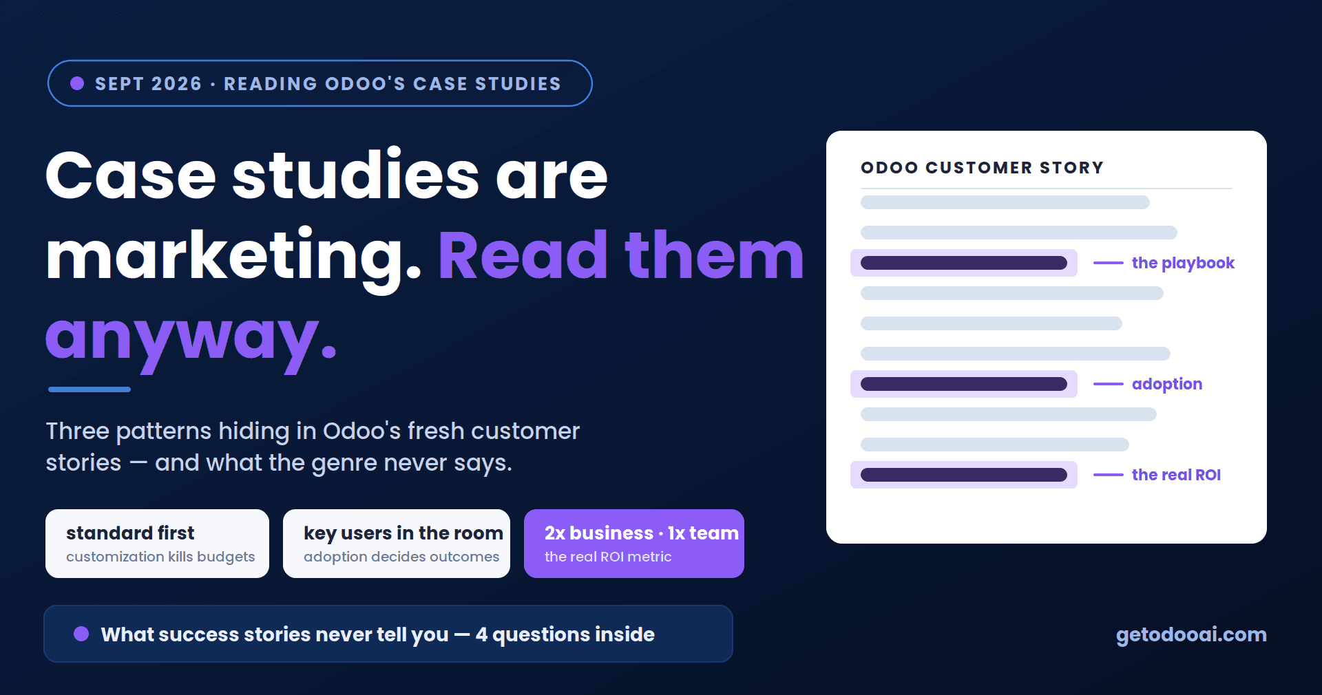 What Odoo's Customer Stories Actually Teach, If You Read Them Like an Implementer